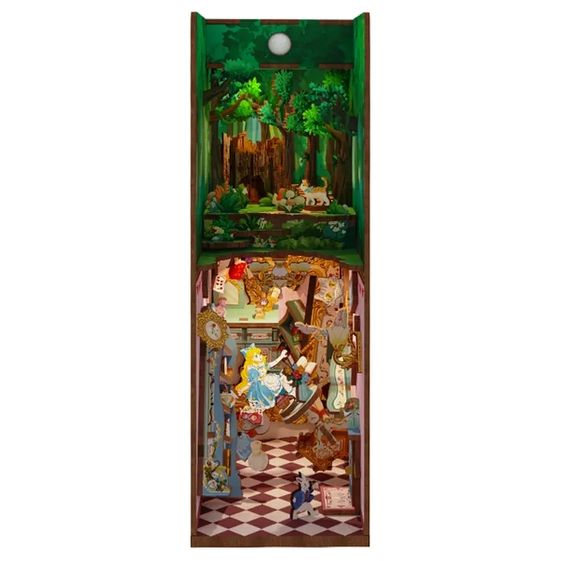 Kit Maquette Book Nook Alice au Pays des Merveilles 18x8x24.5 cm HTQ128 Serre-livres Alice‘s Adventure Miniature 3D Solde