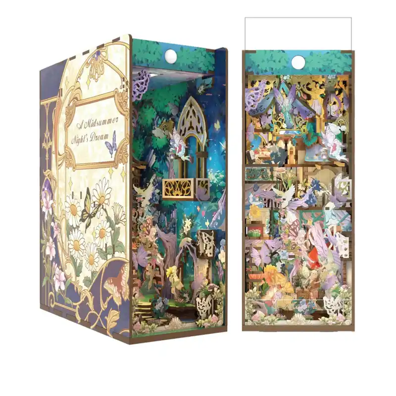 Kit Maquette Book Nook Songe Nuit d‘Eté 18x10x24.5 cm TQ130 Serre-livres Midsummer Night‘s Dream Miniature 3D Offre Exclusive