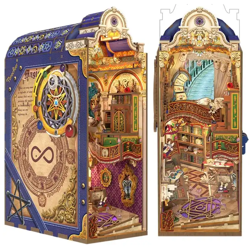 Expédié Aujourd'hui Kit Maquette Book Nook Bibliothèque Magique 28.6x7.1x19 cm TQ134 Serre-livres Magical Library Miniature 3D ToneCheer