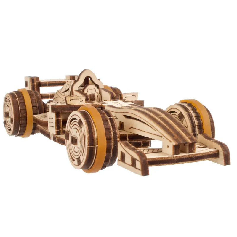 Ugears Maquette Bois Voiture de Course Compact Racer 13cm Puzzle 3D Mécanique 90 pièces Vente Flash