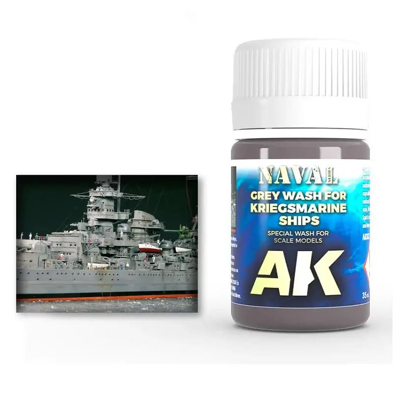 AK Grey Wash for Kriegsmarine Ships Enamel (35ml) Commander Maintenant