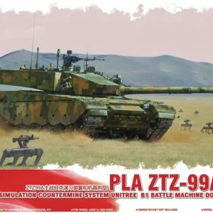 Zimi Model TC35004 China Main Battle Tank ZTZ-99A Laser Simulation Countermine System & Unitree B1 Battle Machine Dogs Marque