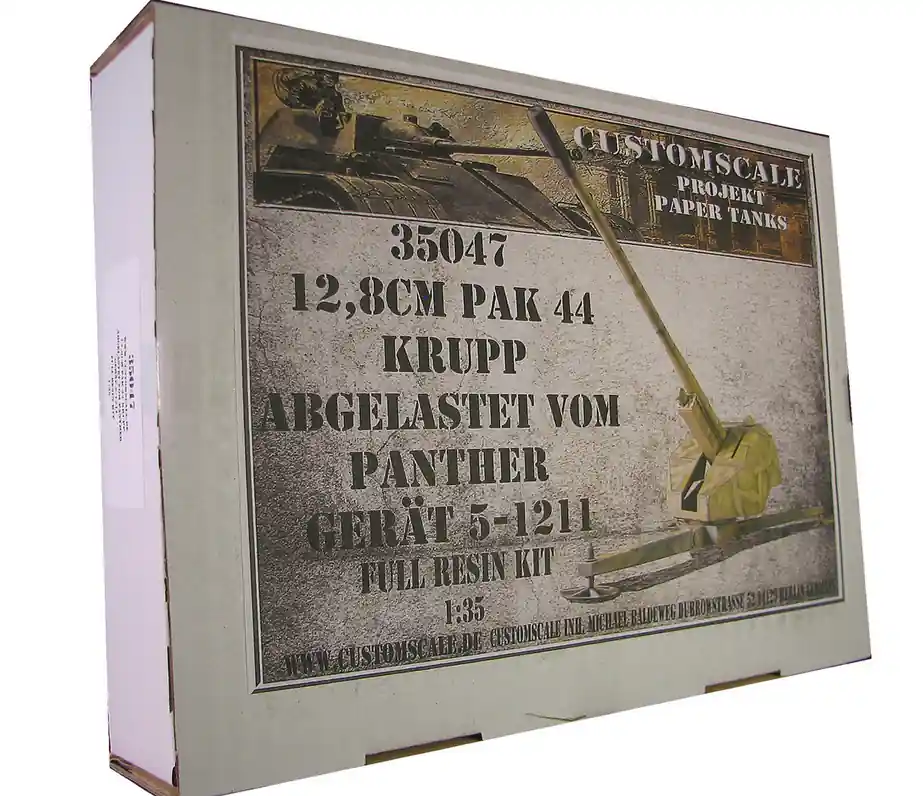 Custom scale 35047 12.8cm PAK 44 Krupp offloaded from Panther Geräte 5-1211 Full Resin Kit Authentique