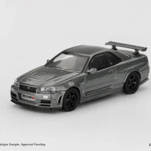 Usine Directe NEW! Mini GT 01160 Nissan Skyline GT-R (R34) - Nismo BNR34 CRS Version 1999 Dark Metal Grey