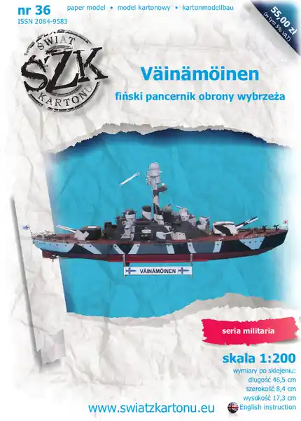 Świat z kartonu 036 Väinämöinen - fiński pancernik obrony wybrzeża Offre Exclusive