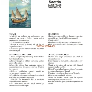 Bon Marché WAK ZAG1507 Żagle do Saettia