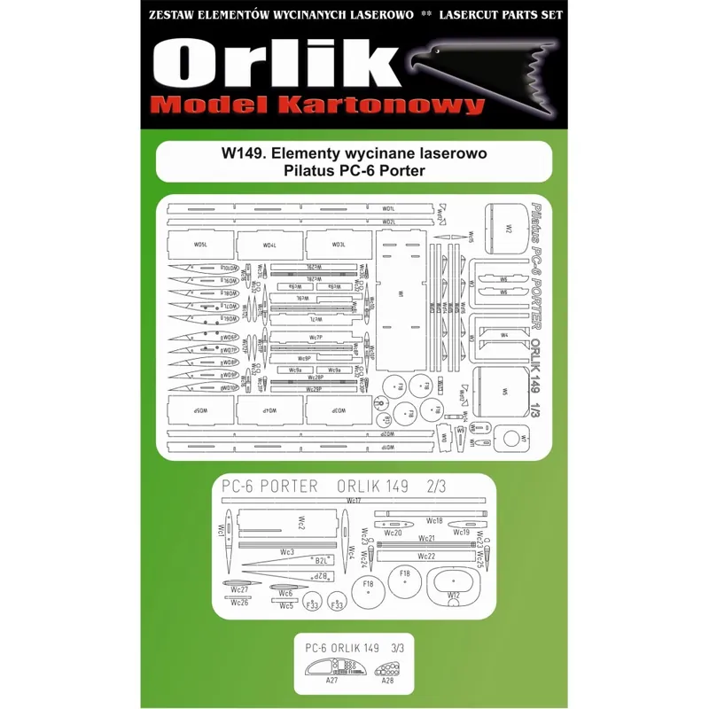 Commander Vite Orlik 149w Elementy wycinane laserowo do modelu PILATUS PC-6