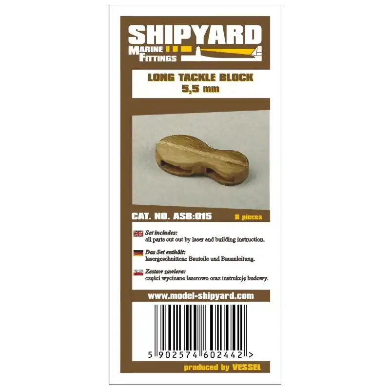 Nouvelle Collection ShipYard ASB015 Long Tackle Blocks 5,5mm