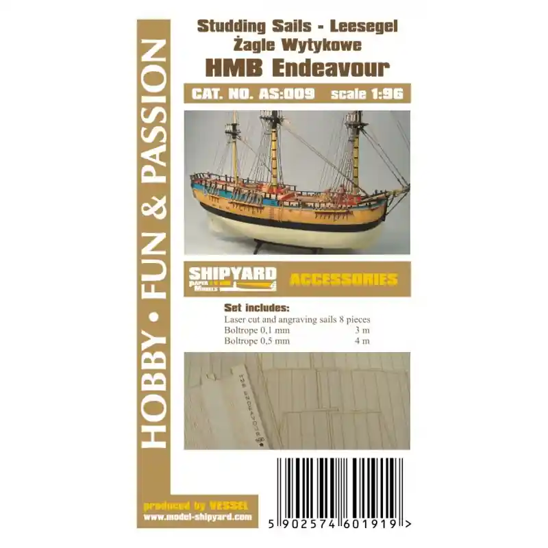 ShipYard AS009 HMB Endeavour - Studding Sails Marque