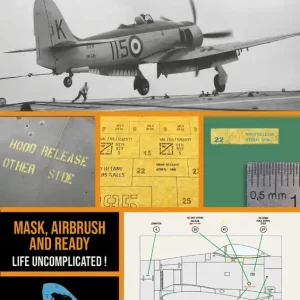 Acheter Direct NEW! 1 Man Army 32DET062 Hawker Sea Fury FB.11 - Airbrush Maks Set (for DBMK Kits)