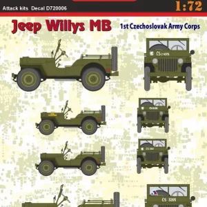 Prix Choc Attack D72006 Jeep Willys MB Cz. Army Corps Decals