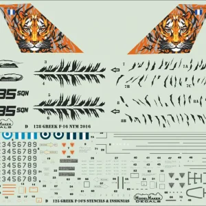 Model Maker Decals D48128 Greek F-16 Nato Tiger Meet 2016 Nouveauté