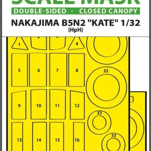 Art Scale Kit M32097 Nakajima B5N2 Kate Closed Canopy - Double-Sided Express Mask (for Infinity kits) Haute Qualité