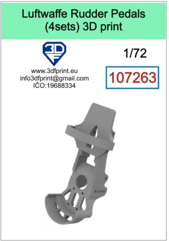 Satisfait Ou Remboursé NEW! 3DF 107263 Luftwaffe Rudder Pedals (4 Sets / 3D-Printed)