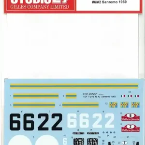 Satisfait Ou Remboursé NEW! Studio 27 DC1267 Lancia Fulvia - No.6 / No.2 San Remo 1969 (for Italeri Kits)