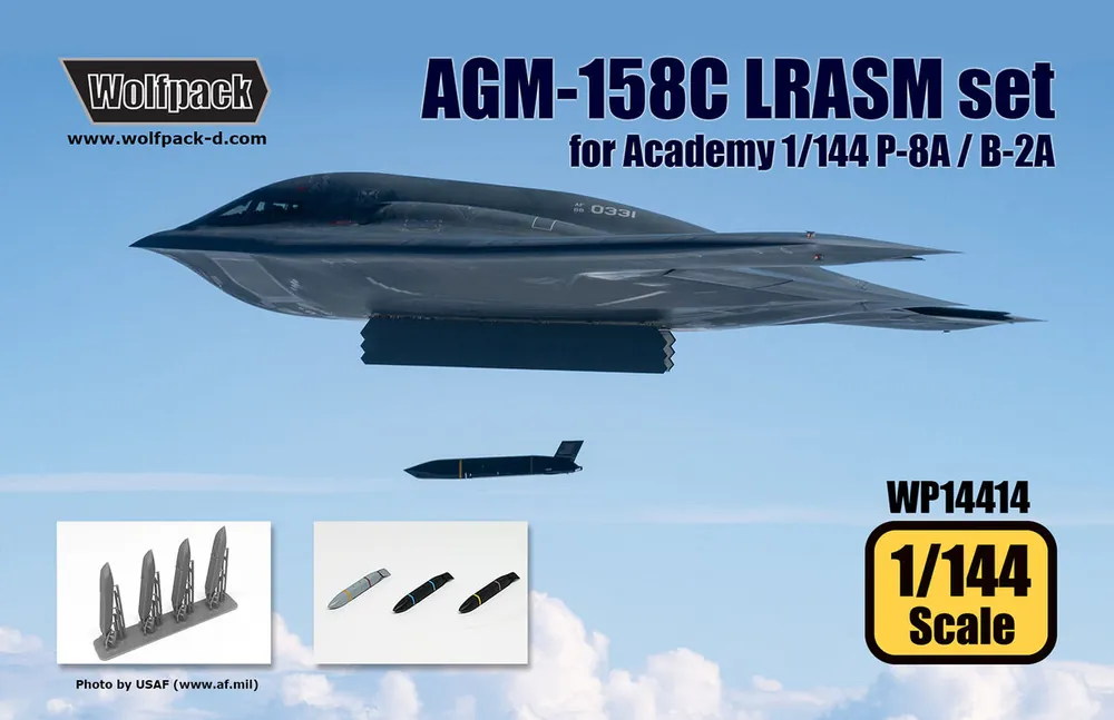 NEW! Wolfpack Design WP14414 AGM-158C LRASM Set - for Academy P-8 A and B-2 A Kits (3D-Printed) Prix Promo