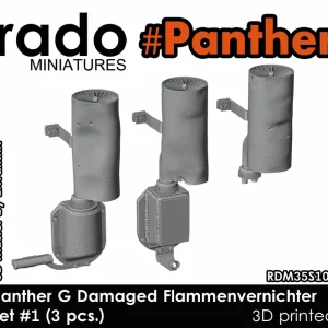 NEW! Rado Miniatures 35S104 Panther G - Damaged Flammenvernichter Set No.1 (3 pcs / 3D-Printed) Promotion