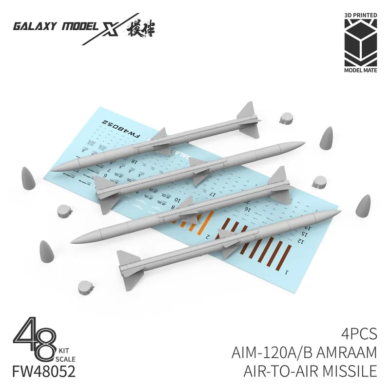 Acheter Direct NEW! Galaxy-Model FW48052 AIM-120 A/B AMRAAM Air-to-Air Missile (4 pcs / 3D-Printed)