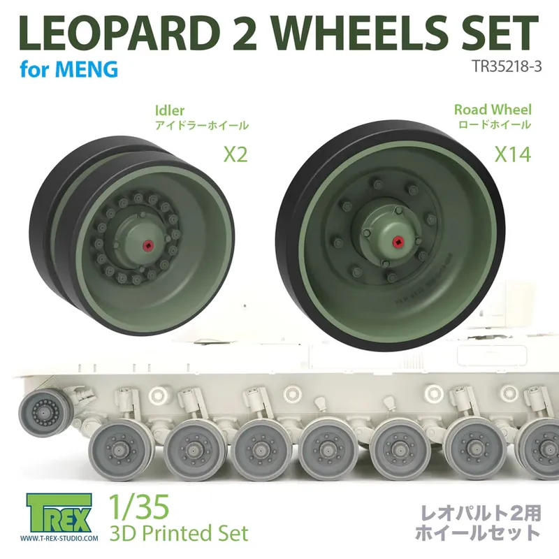 NEW! T-Rex Studio 35218-3 Leopard 2 - Wheels Set (for Meng Kits / 3D-Printed) Achetez Aujourd'hui