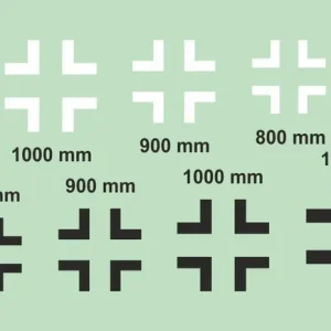Commande En Gros NEW! Mark I Decals DMK7236 Luftwaffe Crosses (Balkenkreuz) - Late Type / Black and White(2 Sets)