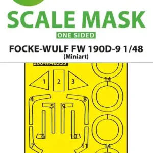 Prix Cassé NEW! Art Scale Kit M48333 Focke Wulf Fw-190 D-9 - One-Sided Fit Express Mask (for MiniArt Kits)