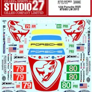 Petit Prix Studio 27 DC0953 Porsech 911 RSR - Le Mans 2012 No.79/80 Decals Set