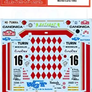 Prix Bas Studio 27 DC1131 Lancia Super Delta - Canonica Monte Carlo 1993 Decals Set