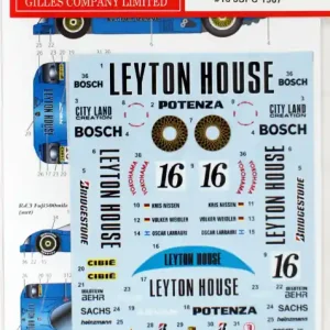 Prix Réduit Studio 27 DC1167 Porsche 962C - Leyton House JSPC 1987 Decals Set (for Hasegawa Kits)