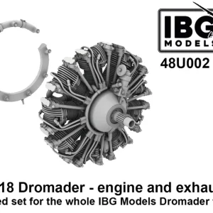 IBG 48U002 PZL M18 Dromader - Engine and Exhaust (for IBG Kits / 3D-Printed) Commander Vite