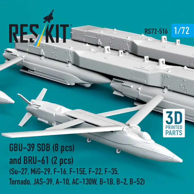 RES/KIT 72-0516 GBU-39 SDB (8 pcs) and BRU-61 (2 pcs / 3-D Printed) Offre Exclusive