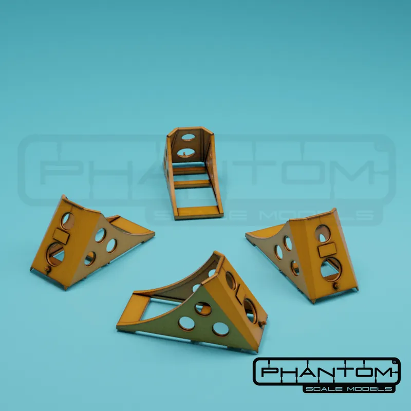 Phantom Scale Models 2023-19-L48 Russian Aircraft Wheel Chocks - Su and MiG Nouvelle Collection