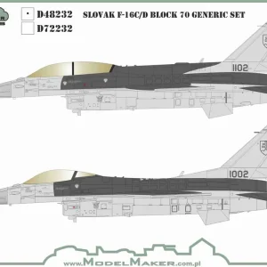 Seulement Aujourd'hui Model Maker Decals D48232 General Dynamics F-16 C/D Block 70 in Slovak Air Force