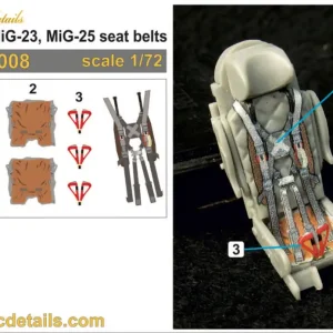 Metallic Details P72008 Mikoyan MiG-21 / MiG-23 and MiG-25 - Seat Belts Dernière Chance