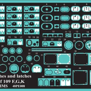 Aims 48PE008 Messerschmitt Bf-109 F/G/K - Hatches and Latches (designed to be used with Eduard kits) Prix Réduit