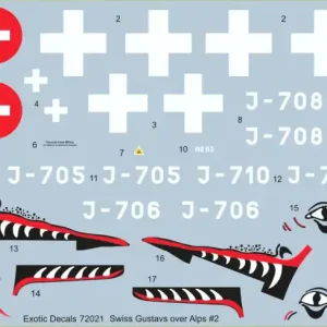 Offre Limitée Exotic Decals 72021 Swiss Gustavs Over Alps 2 Me 109G-6 In Swiss Air Force - Part 2