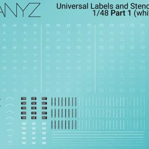 Anyz Model Accessories 005 Universal Labels and Stencils Part 1 white Vente Directe