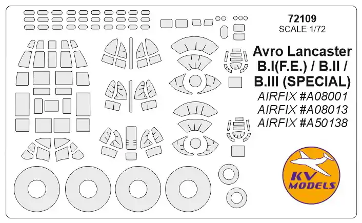 Achetez Aujourd'hui KV Models 72109 Avro Lancaster B.I(F.E.) / B.II / B.III (SPECIAL AIRFIX)+ wheels masks