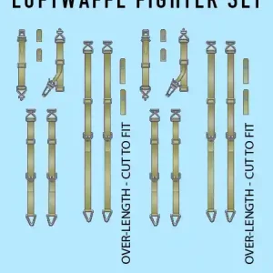 Commander Vite Kits World 3D148001 Luftwaffe Fighter Seat Belt Set Full Colour 3D Decals (Messerschmitts and Fw-190 variants)