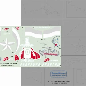 Model Maker Decals D48241 F-4 Turkish Air Force 50 years of service decals + masks Haute Qualité