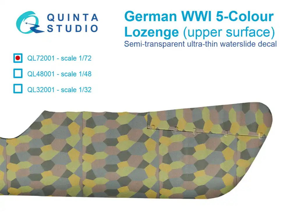 Quinta Studio QL72001 German WWI 5-Colour Lozenge (Upper Surface) Commander Vite