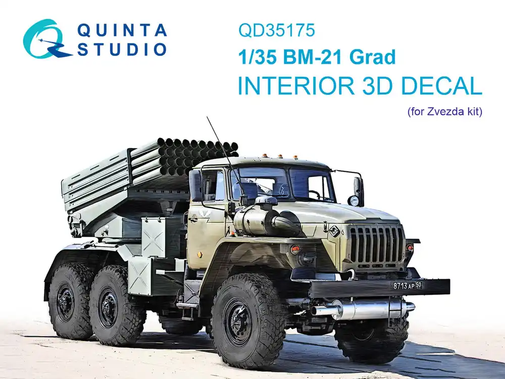 Dernière Chance Quinta Studio QD35175 BM-21 Grad - 3D-Printed & Coloured Interior (for Zvezda Kits)