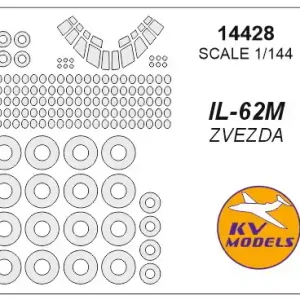 Meilleur Choix KV Models 14428 Ilyushin IL-62М (ZVEZDA) + wheels masks