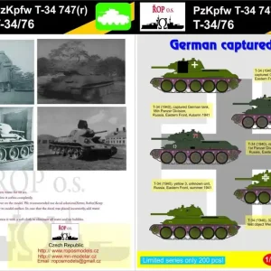 Commander Vite Ropos Models MNFDT72013 PzKpfw T-34 747(r) T34/76 - German captured T-34