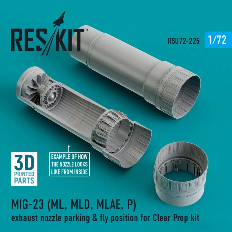 RES/KIT U72-0225 MIG-23 (ML, MLD, MLAE, P) Exhaust Nozzle Parking And Fly Position For Clear Prop Kit Produit De Marque