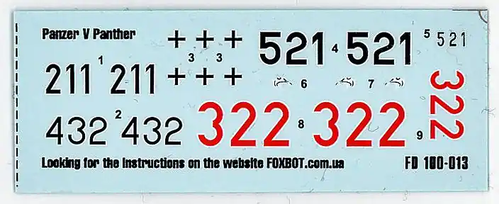 FOXBOT 100-013 German Medium Tank Pz.Kpfw V Panther Solde