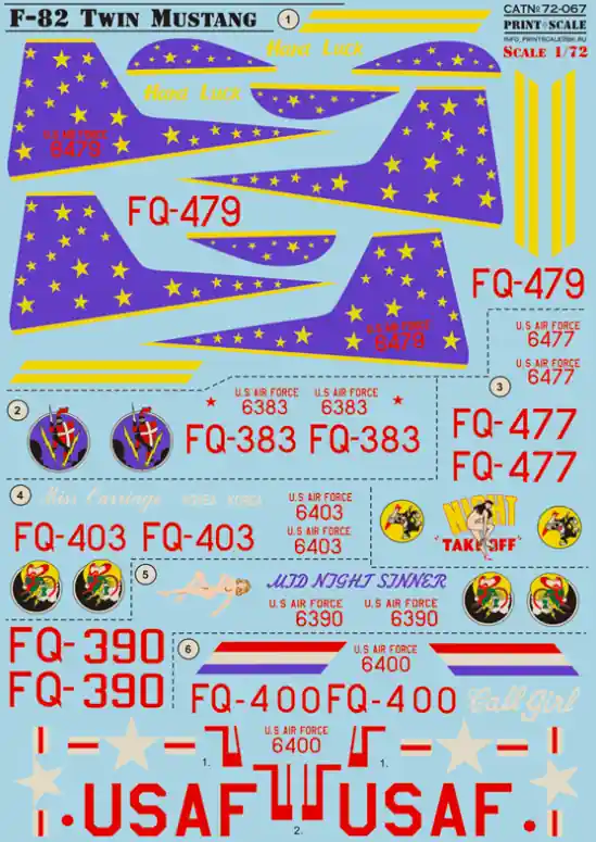 Meilleure Vente Print Scale 72-067 F-82 Twin Mustang