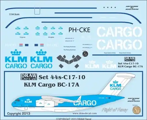 Draw Decal 44-C17-10 Boeing BC-17 A - KLM Cargo Flight of Fancy Réduction