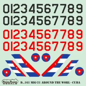 Model Maker Decals D72161 MiG-21 Around the World - Kuba Meilleur Prix