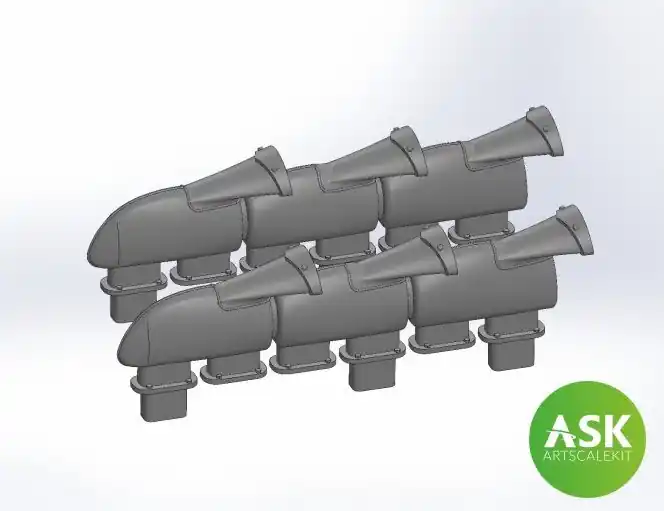 Commander Vite Art Scale Kit A72035 Supermarine Spitfire Mk.Vb - Exhausts Fishtail Type (3D-Printed / for Eduard Kits)