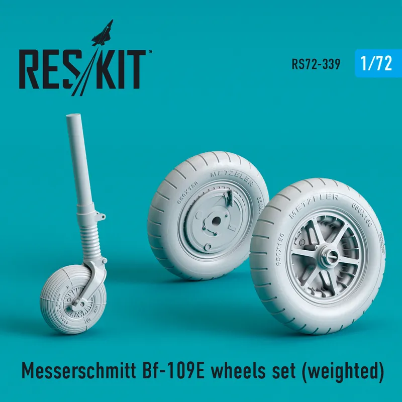 DISCONTINUED RES/KIT 72-0339 Messerschmitt Bf-109E wheels set (weighted) Usine Directe